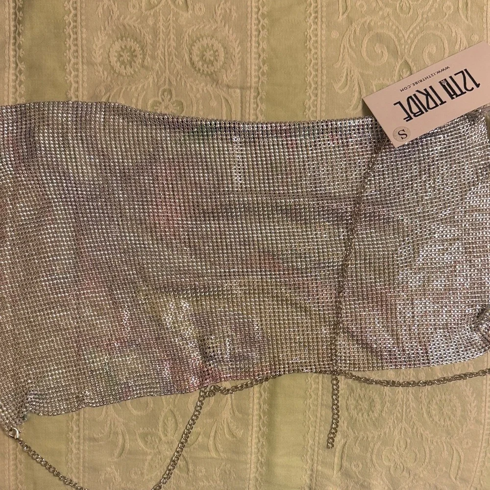 12th Tribe Rainbow Chainmail Halter Crop Top Small NWT Rave Festival Burning Man - Picture 4 of 4